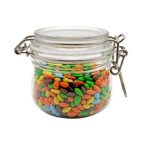 Food Jar PET Transparent Dry Grains Jar Food Round Shape Jar Storage Container Kitchen Organizers Sealing Storage Case (175ml)