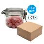 140 Pcs Transparent PET Jar PET Sealed Canister Food Storage Bottles Seasoning Jar With Bamboo Cover Kitchen Tools,175Ml-Bamboo