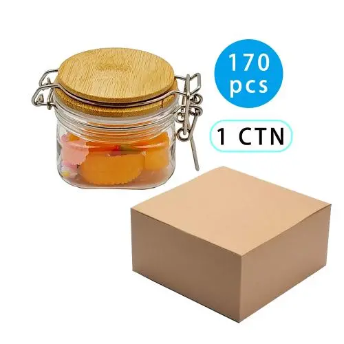 170 Stück 150 ml quadratische Schokoladentiegel mit Bambus-Holzkappen