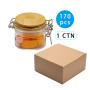 170pcs 150ml square chocolate sugur plastic Pet bottle with bamboo wooden cap