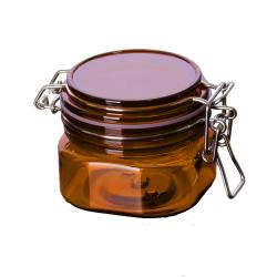 Factory wholesale 150ml amber square plastic cosmetics kilner jar 