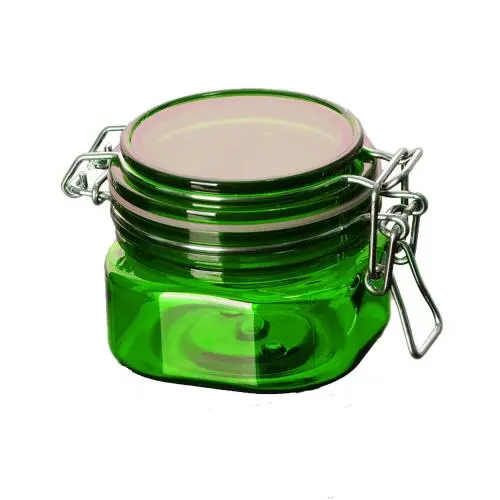 150g quadratische klare grüne Cremekaraffe mit Deckel
