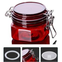 Factory wholesale 150ml amber square plastic cosmetics kilner jar 