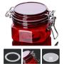 150ml 5oz Hot sell Square PET plastic kilner clip top jar red color Cosmetic Cream Jar