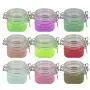 High End multi-color Square shape plastic pet packaging Replacement cosmetic cream jar for cosmetic- packaging 9pcs