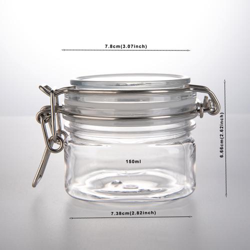 (12 Pack) 6 oz (150 ml) Victorian Square PET Jar storage jar with plastic PET Lid food jar plastic jar by Packaging For You (12 Pack) 6 oz (150 ml) Victorian Square PET Jar storage jar with plastic PET Lid food jar plastic jar by Packaging For You