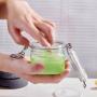 150g square shape cosmetic clear green cream plastic jar with lid 