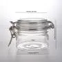 150ml Clear Square Cosmetic Container PET Plastic Jar with Airtight Lid 