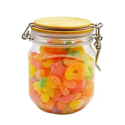750ml Achteck PET Kunststoff Süßigkeitenbehälter, PET Behälter mit Deckel, Große Kapazität, Honig Süßigkeitenbehälter, Küchen Lagerbehälter.