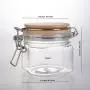 Clear 200ml Square hot jar with Wooden Airtight Lid |  Kitchen, Pantry Organization, Food Storage Container | Cookie, Spic, Food, Cookie, Spice Organizer | For Home, Cafe, Hotel, Restaurant