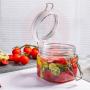 home goods sealed air tight plastic jar with bamboo lid