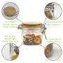 Clear 200ml Square hot jar with Wooden Airtight Lid |  Kitchen, Pantry Organization, Food Storage Container | Cookie, Spic, Food, Cookie, Spice Organizer | For Home, Cafe, Hotel, Restaurant