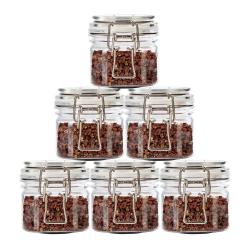 Plastic Stackable Dry Food Spice Airtight Kitchen Storage Jars Set of 6