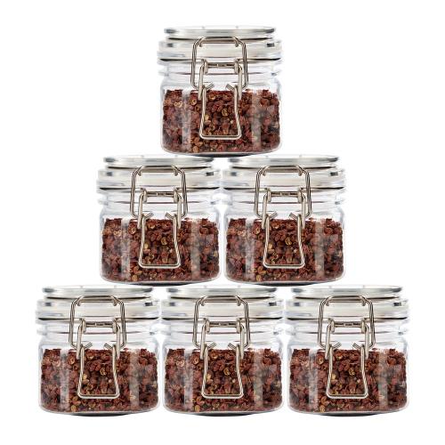 Plastic Stackable Dry Food Spice Airtight Kitchen Storage Jars Set of 6
