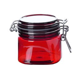 Empty red color plastic face mask plastic AS 200ml cosmetic jar