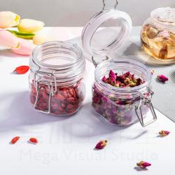 Hot sale 200ml 8 colors face cream jar / color cosmetic pot plastic jar with airless airtight lid