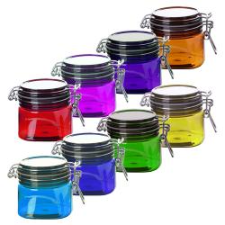 Hot sale 200ml 8 colors face cream jar / color cosmetic pot plastic jar with airless airtight lid