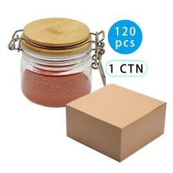 128pcs 200ml empty flat plastic spice jar slat pepper shaker jar with plastic airtight cap wholesale 