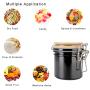 Food Storage Jar with Wooden Lid Ceramic Food Storage Jar Medium Ceramic Kitchen Container,Serving Tea, Coffee, Spice and More 2pcs