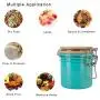 200ml Sealed Plastic Pet Storage Jar Replacement With Bamboo Lid Spices Tank Container Kitchen Food Bottle Coffee Tea Caddy,S Sealed Jar-Blue 200ml Sealed Plastic Pet Storage Jar Replacement With Bamboo Lid Spices Tank Container Kitchen Food Bottle Coffee Tea Caddy,S Sealed Jar-Blue