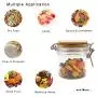 140pcs Food Storage PET Jar No Lead Kitchen Storage Bottles Sealed Cans With Bamboo Cover Large Capacity Candy PET Jars Tea Box 200ML