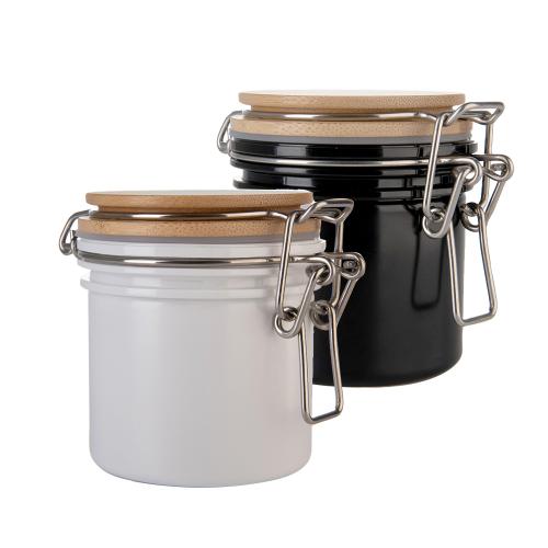 Anchor Hocking (2 Pack) 48oz PET Jars Kitchen Canister Set White With Wood Lids Food Storage Container Set