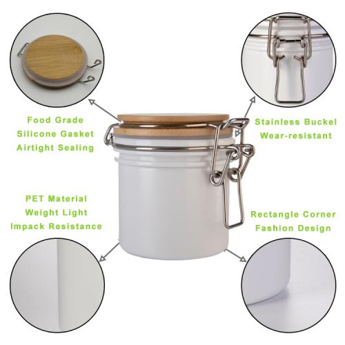 3pcs PET Jar Sealed Can Food Storage Tank Airtight PET Storage Tank Closed PET Bottle With Bamboo Lid For Candy, Biscuits, Rice, Sugar, Flour, Pasta, Nuts 3pcs PET Jar Sealed Can Food Storage Tank Airtight PET Storage Tank Closed PET Bottle With Bamboo Lid For Candy, Biscuits, Rice, Sugar, Flour, Pasta, Nuts