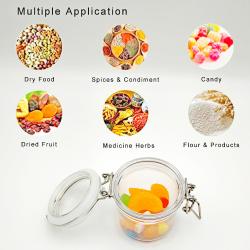 140pcs Cookie Jar PET Jars with Lid Airtight Storage Container Jar Kitchen Canister Food Cookie Stackable Jar,200ml
