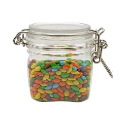 220ml Wide mouth Shell shape PET plastic can air tight candy storage jar with lids 