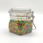 220ml Wide mouth Shell shape PET plastic can air tight candy storage jar with lids 