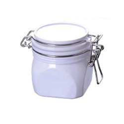 High quality free sample cosmetic body lotion container 220ml white plastic face cream jar with white airtight pet lid 