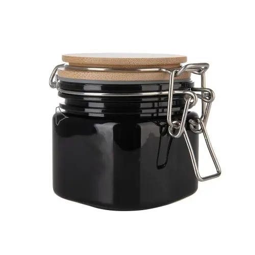Bouteille en plastique violet foncé UV à vente exceptionnelle avec couvercle en bois de bambou Bouteille en plastique violet foncé UV à vente exceptionnelle avec couvercle en bois de bambou