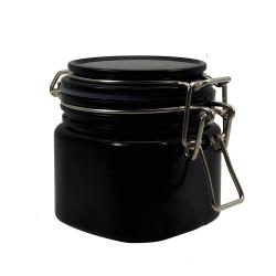 Food Honey Packaging Plastic Spice Mason Jars With Airtight Top Lids Black Empty Cookie Container Storage 