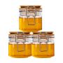 Wholesale proper price 400ml 3pcs plastic honey jar with wooden lid, plastic bottle for honey,honey jars wooden lids,wood honey jar