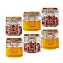 250ml 6 packs food clear jam jar plastic pet jar for honey Replacement Pet honey bottle/jar with plastic wooden Bamboo Lid 