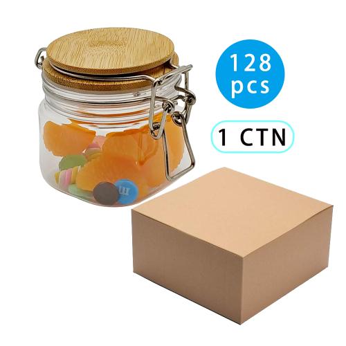 128pcs Quality Sealed PET Jar Creative Transparent Kitchen Food Seasoning 250 ml Honey Bottle Household Storage Tank Decoration Container