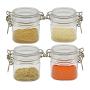  250ml 4 packs Mini Jar Set -Clear BPA Free PET Storage Containers -Airtight Canister Set for Spice Storage