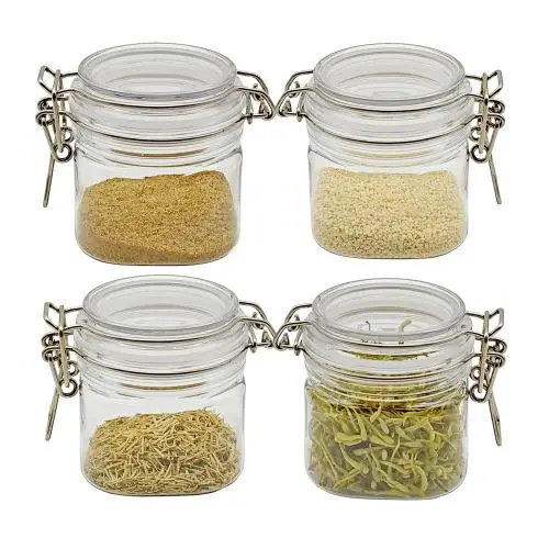 wholesale containers kitchen storage canister color glaze with printing plastic storage jar 4pcs wholesale containers kitchen storage canister color glaze with printing plastic storage jar 4pcs