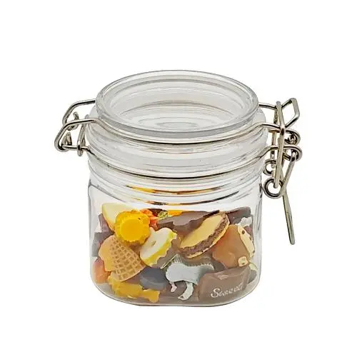 Mini Size Square Shape Plastic Pet Canister With plastic Lid Mini Size Square Shape Plastic Pet Canister With plastic Lid