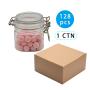 128pcs 250ml empty flat plastic spice jar slat pepper shaker jar with plastic airtight cap wholesale 