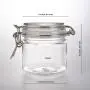 Verkaufte Ware: 3 Stück klare, wiederverwertbare Kunststoffbehälter, 250 ml Fassungsvermögen, quadratisch, mit breitem Mund und luftdichter Verschlusskappe.