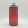 450ml Diameter 70mm H170mm Factory Price Amber Brown Round Empty Sanitizer Squeeze Metal Cap Bottle Hand Disinfection Pet Bottle 