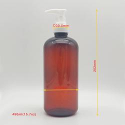 450ml Diameter 70mm H202mm Factory Price Amber Brown Round Empty Sanitizer Squeeze Spray Bottle Hand Disinfection Pet Bottle 