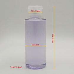 70ml Diameter 35mm H103mm Factory Price Mini Round Empty Sanitizer Squeeze Flip Bottle Hand Disinfection Pet Bottle 