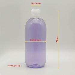 400ml Diameter 66mm H170mm Factory Price Round Empty Sanitizer Squeeze Flip Bottle Hand Disinfection Pet Bottle 