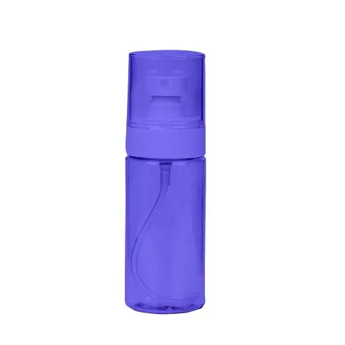 Anpassbare Kosmetikverpackung, transparente, farbige, lilafarbene, leere, runde Kunststoff-Haarsprayflasche für Hautpflege-Lotion und -Creme.
