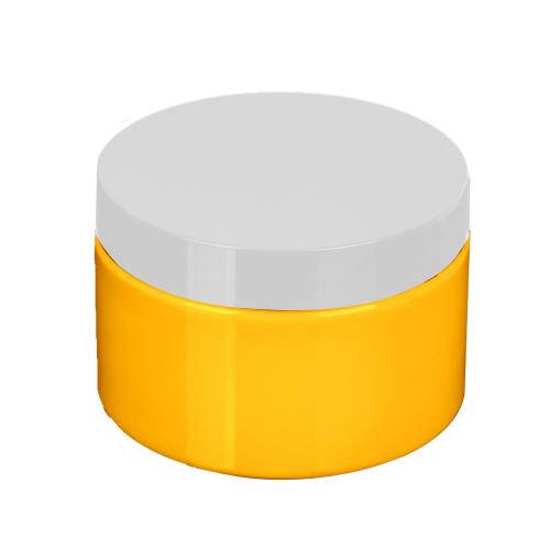 Profession custom empty white lid yellow body pp cosmetic packaging cream jar 