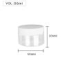 High Quality  Plastic 50ml 2 oz Clear Round PET Jar with White Plastic Screw Lid Food Storage Container Sealed D59mm H36mm with Induction Seal Pad, multiple lid's color available