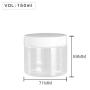 High Quality  Plastic 150ml 5 oz Clear Round PET Jar with White Plastic Screw Lid Food Storage Container Sealed D71mm H59mm with Induction Seal Pad, multiple lid's color available