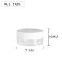 High Quality  Plastic 50ml 2 oz Clear Round PET Jar with White Plastic Screw Lid Food Storage Container Sealed D71mm H28mm with Induction Seal Pad, multiple lid's color available
